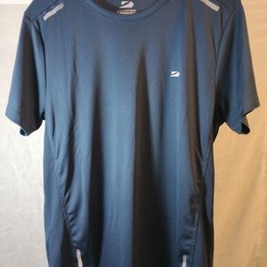 Men's Low Sports Blue Short Sleeve Athletic T-Shirt Size Medium